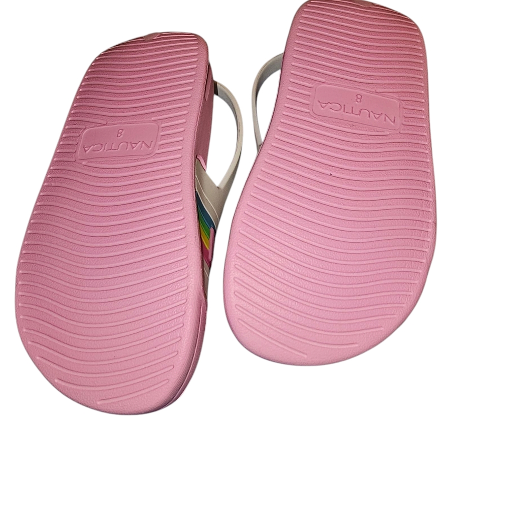 Nautica Pink Slide Sandals with Multicolor Logo - Picture 3 of 4